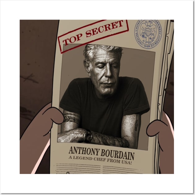 anthony bourdain-animation in the newspaper Wall Art by ShionTji